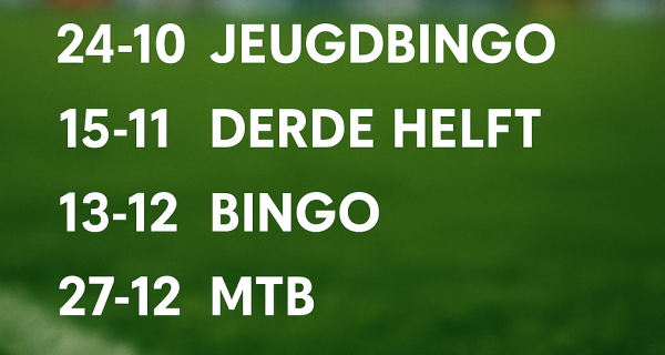 De activiteiten van de komende maanden